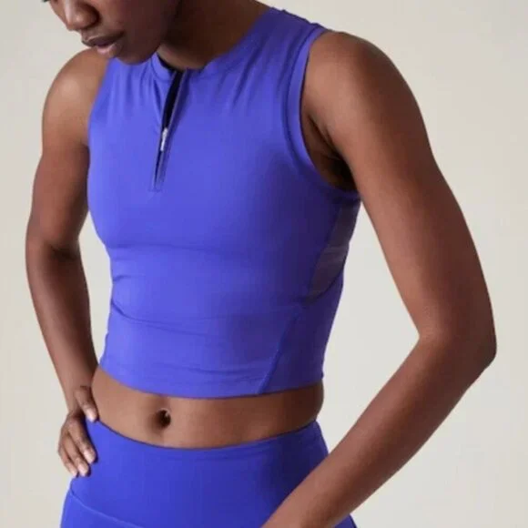 Athleta Advantage Zip Up Tank in Lazurite Blue Purple, size S - Picture 1 of 8